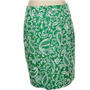 Boden Green Paisley Skirt